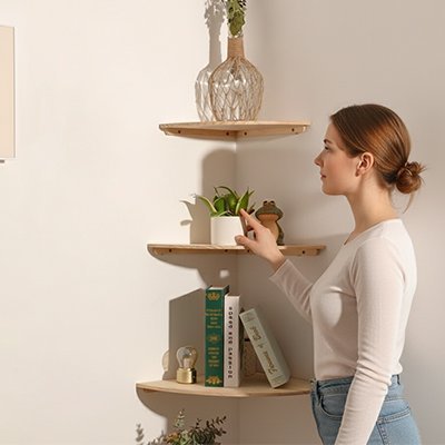 Etagere angle murale | SpaceSmart - Mon Essentiel Maison